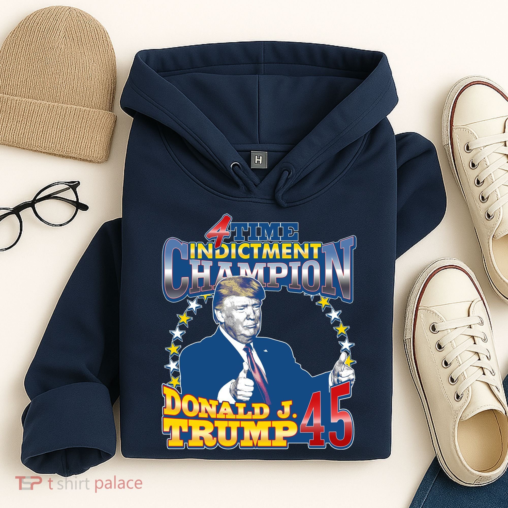 4 Time Indictment Champion Donald Trump 45 Hoodie