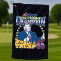 4 Time Indictment Champion Donald Trump 45 Golf Towel thumb 1