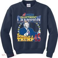 4 Time Indictment Champion Donald Trump 45 Kids Sweatshirt thumb 0