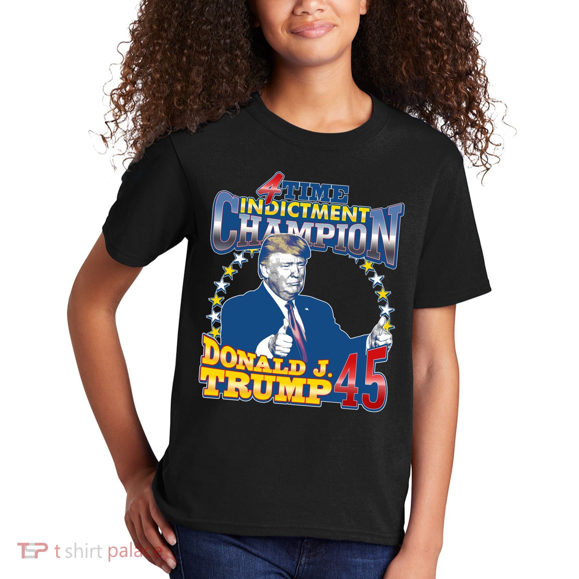 4 Time Indictment Champion Donald Trump 45 Kids T-Shirt