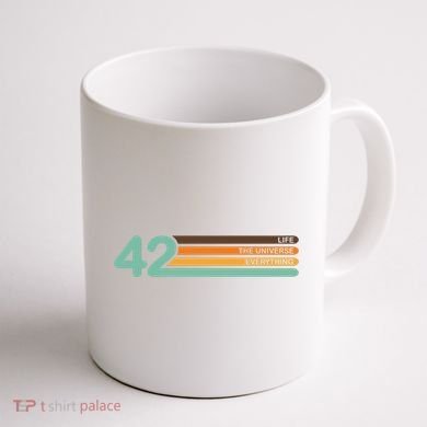 42 The Meaning Of Life Universe Everything Retro Coffee Mug back