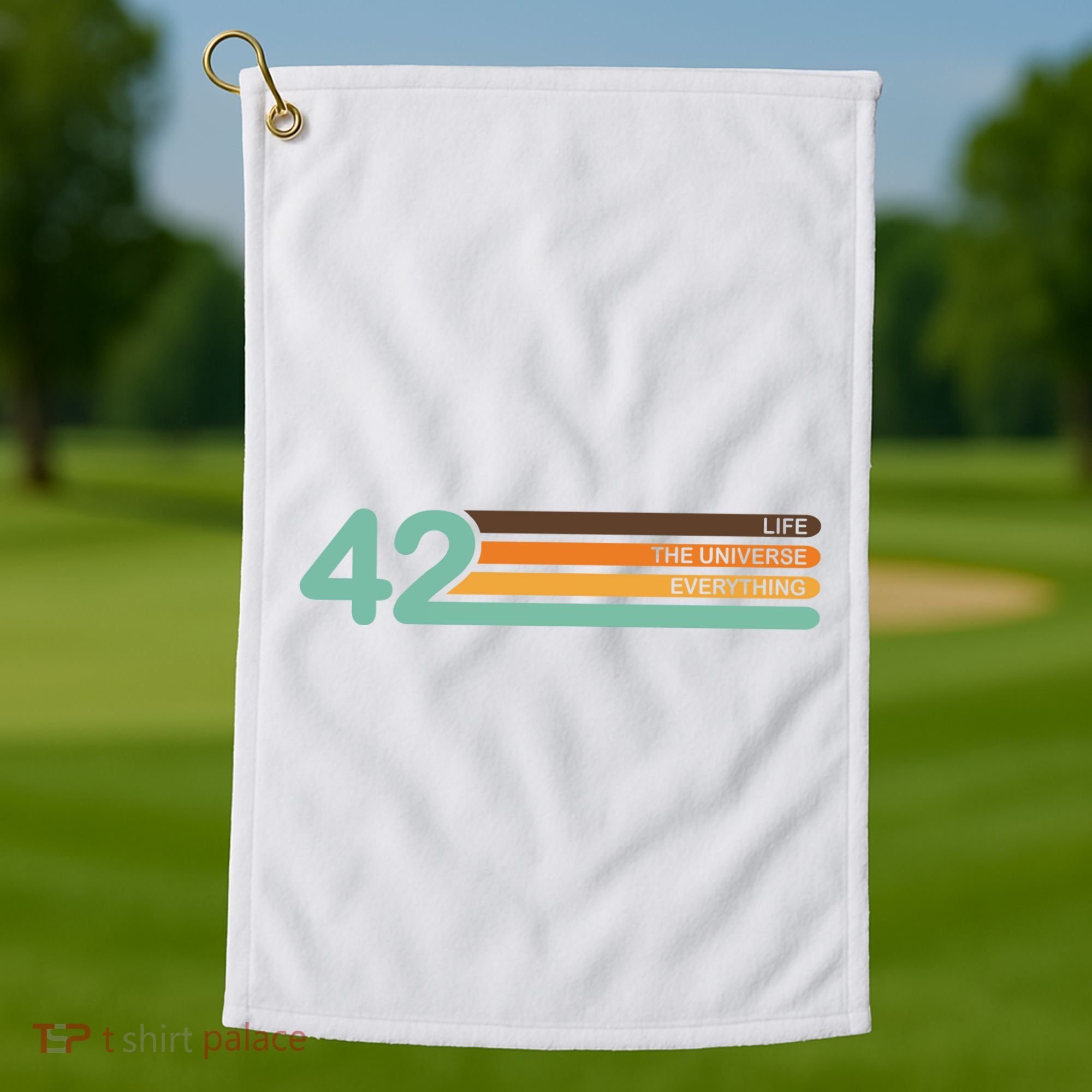 42 The Meaning Of Life Universe Everything Retro Golf Towel