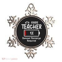 4th-Grade Teacher Summer Recharge Required Last Day School Ornament thumb 0