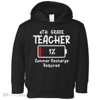 4th-Grade Teacher Summer Recharge Required Last Day School Toddler Hoodie thumb 0