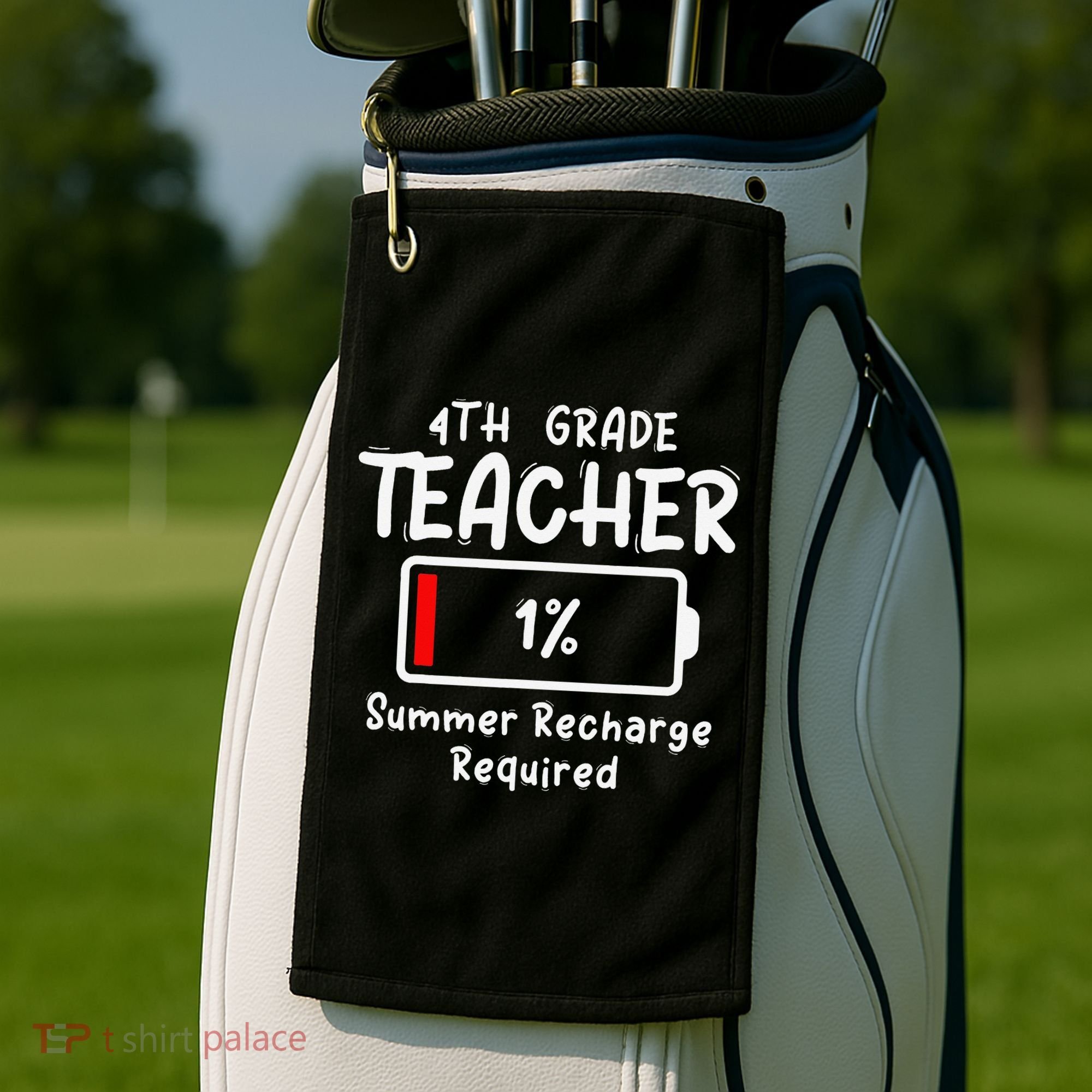 4th-Grade Teacher Summer Recharge Required Last Day School Golf Towel
