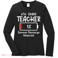 4th-Grade Teacher Summer Recharge Required Last Day School Women's Long Sleeve Shirt thumb 0