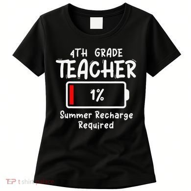 4th-Grade Teacher Summer Recharge Required Last Day School Women's T-Shirt
