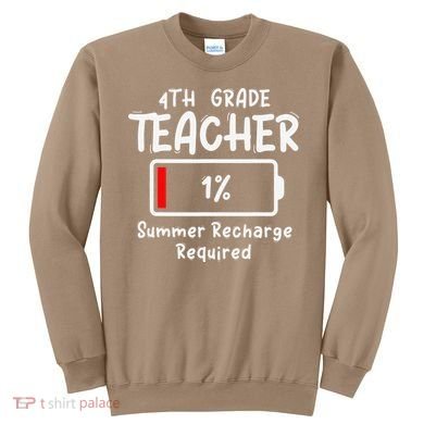 4th-Grade Teacher Summer Recharge Required Last Day School Sweatshirt