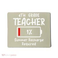 4th-Grade Teacher Summer Recharge Required Last Day School Mousepad thumb 0