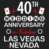 40th Wedding Anniversary In Las Vegas 40 Years Married Beanie thumb 2