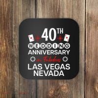 40th Wedding Anniversary In Las Vegas 40 Years Married Coaster thumb 0