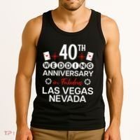 40th Wedding Anniversary In Las Vegas 40 Years Married Tank Top thumb 3