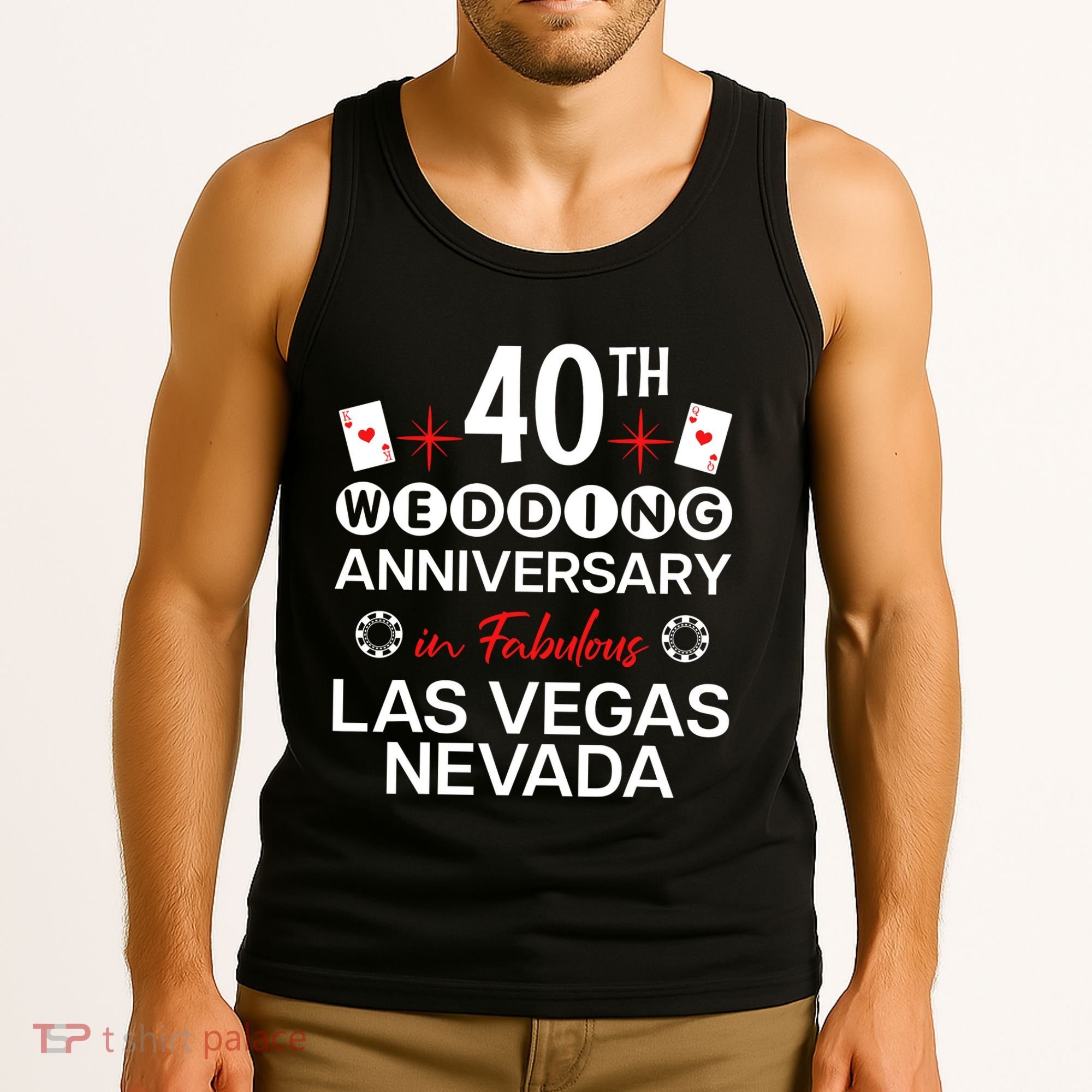 40th Wedding Anniversary In Las Vegas 40 Years Married Tank Top