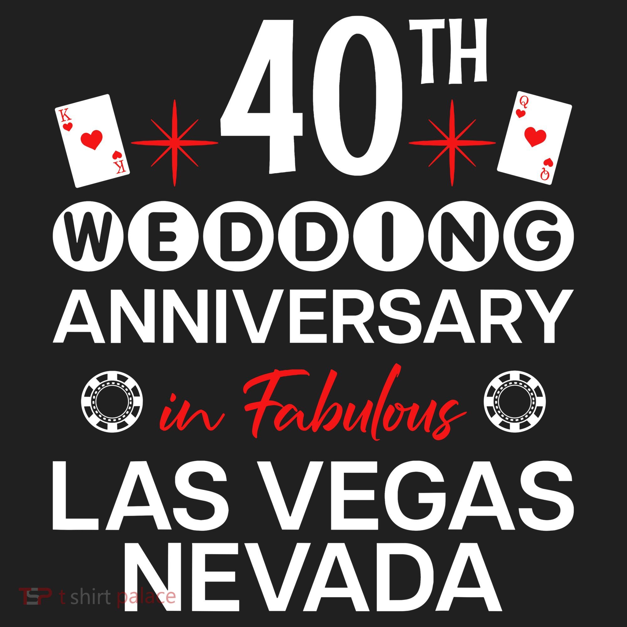 40th Wedding Anniversary In Las Vegas 40 Years Married Golf Towel