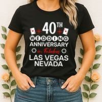 40th Wedding Anniversary In Las Vegas 40 Years Married Women's T-Shirt thumb 2