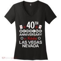 40th Wedding Anniversary In Las Vegas 40 Years Married Women's V-Neck T-Shirt thumb 0