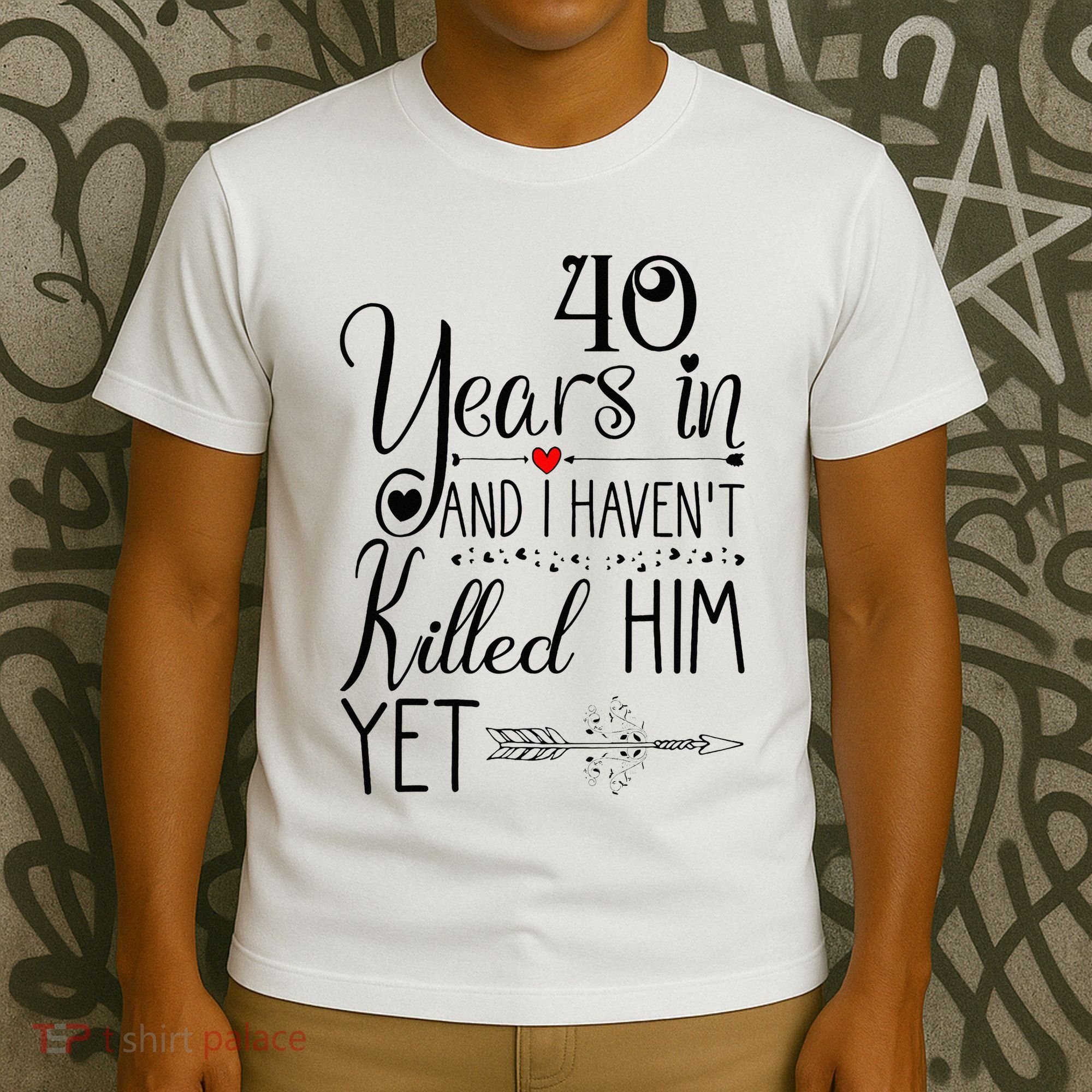 40th Wedding Anniversary For Her Wife 40 Years Of Marriage T-Shirt