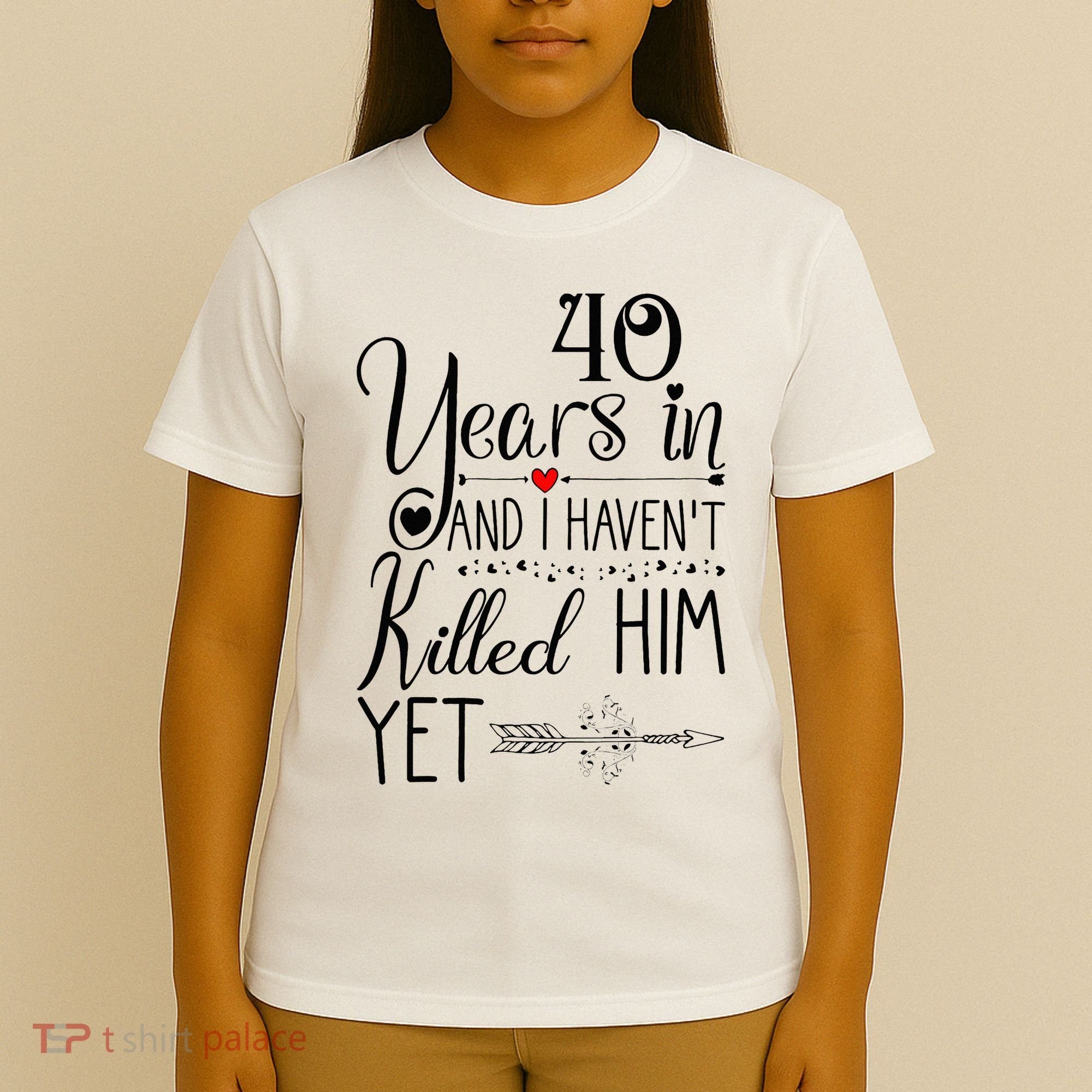 40th Wedding Anniversary For Her Wife 40 Years Of Marriage T-Shirt