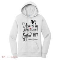 40th Wedding Anniversary For Her Wife 40 Years Of Marriage Women's Hoodie thumb 0