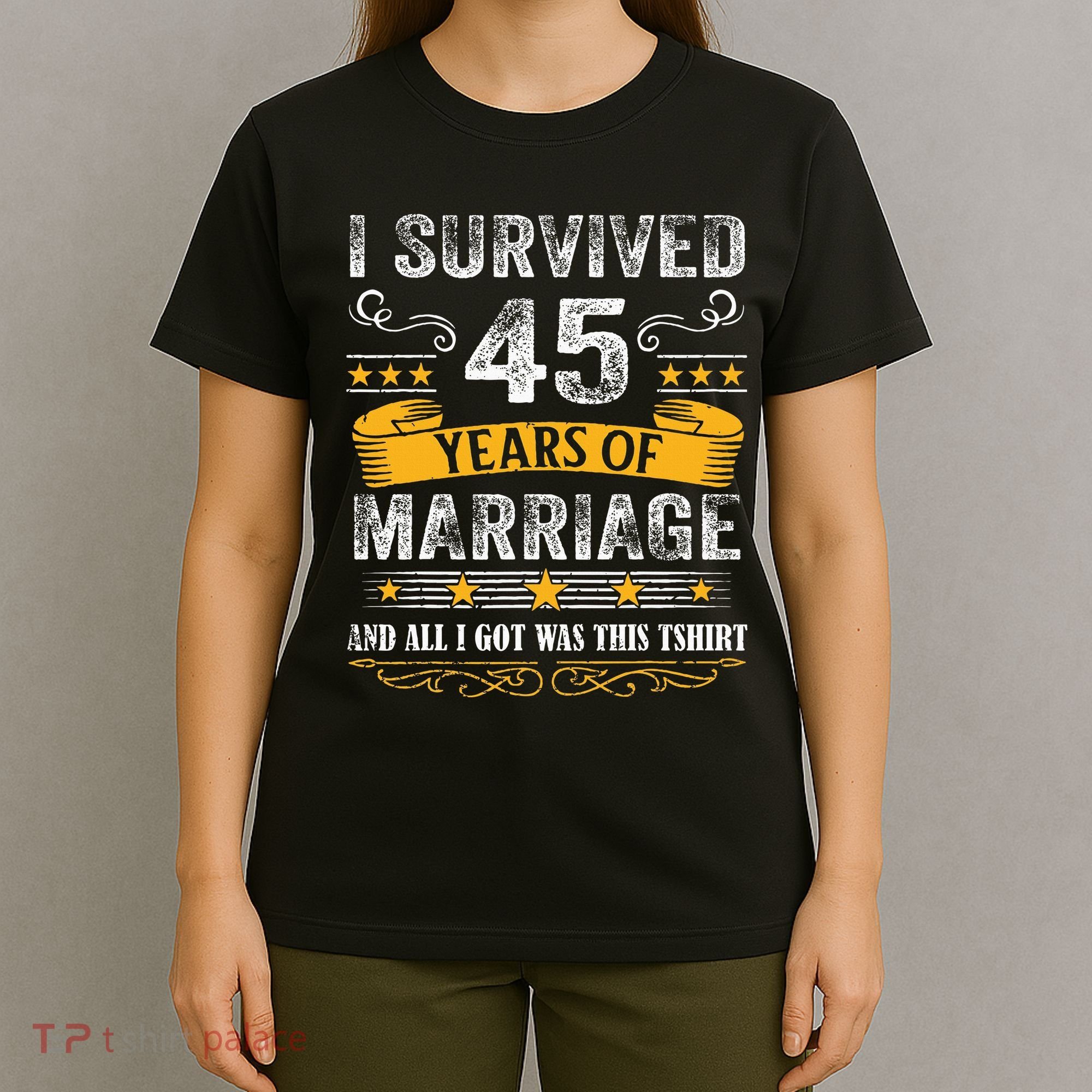 45th Wedding Anniversary Couples Husband Wife 45 Years T-Shirt