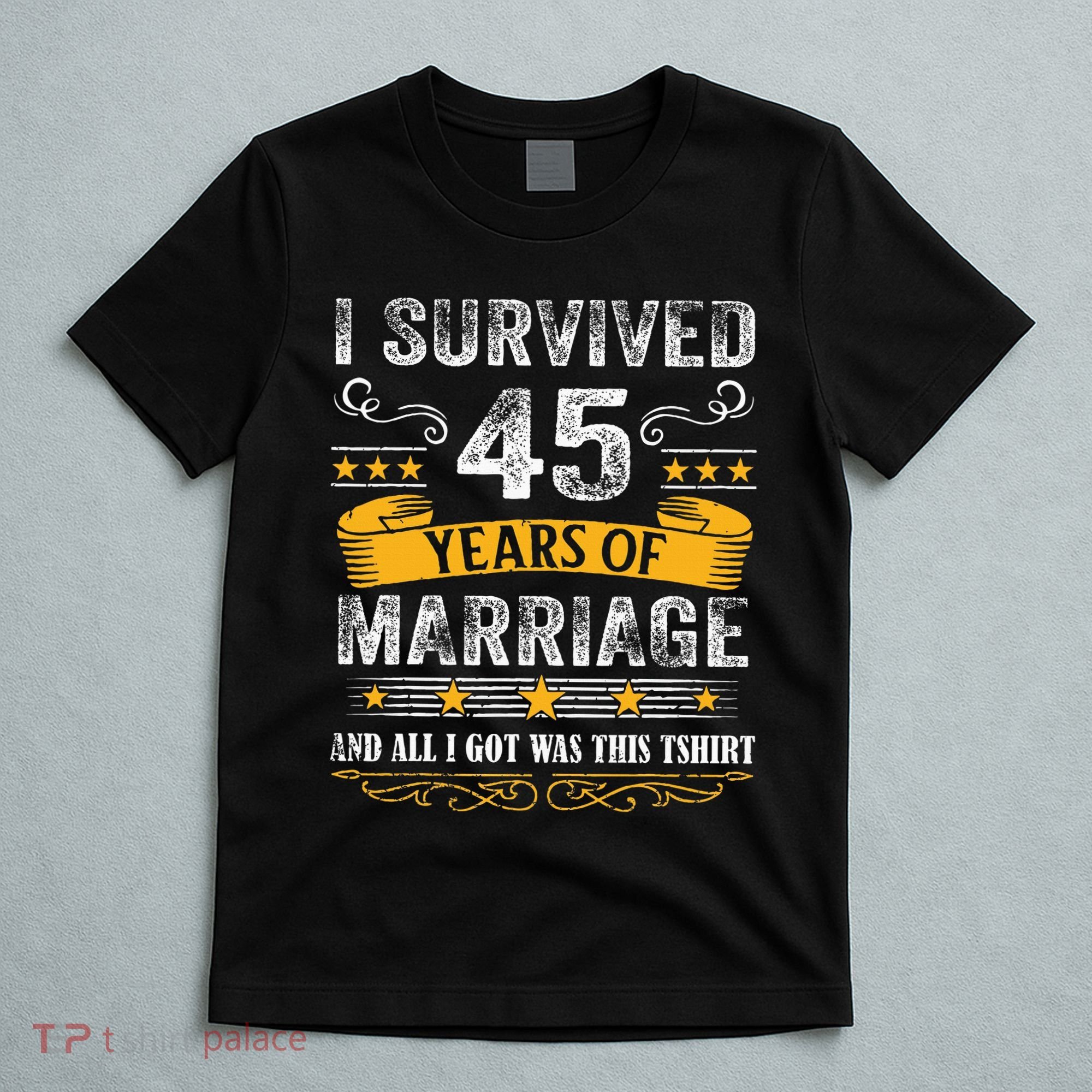 45th Wedding Anniversary Couples Husband Wife 45 Years T-Shirt