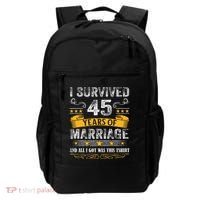 45th Wedding Anniversary Couples Husband Wife 45 Years Backpack thumb 0