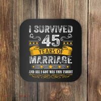 45th Wedding Anniversary Couples Husband Wife 45 Years Coaster thumb 0
