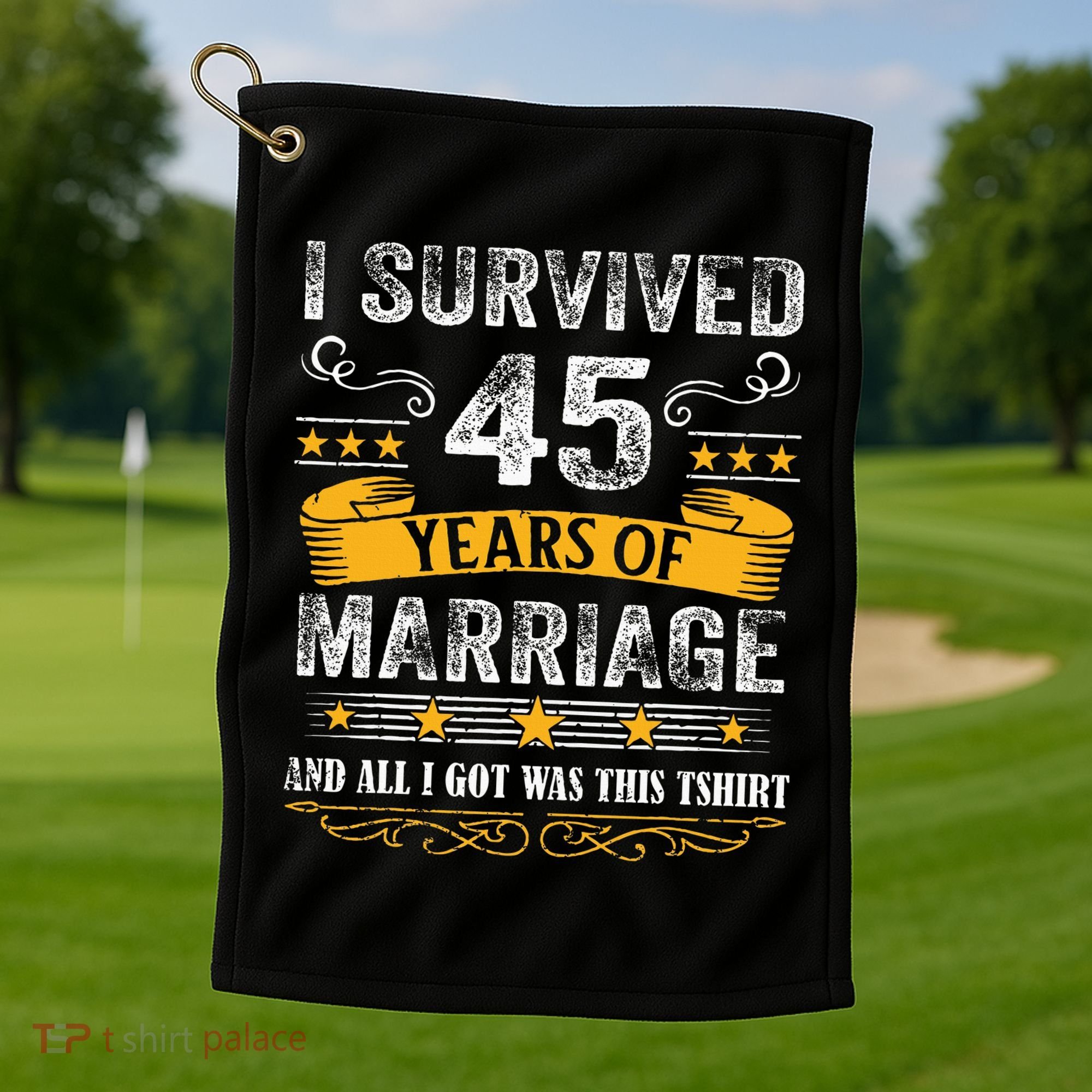 45th Wedding Anniversary Couples Husband Wife 45 Years Golf Towel
