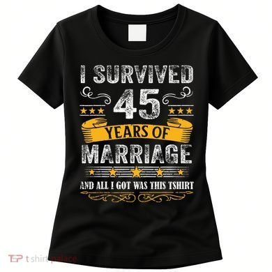 45th Wedding Anniversary Couples Husband Wife 45 Years Women's T-Shirt