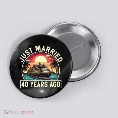 40th Wedding Anniversary Cruise Couples Matching Cruise Trip Button
