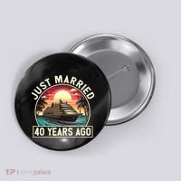 40th Wedding Anniversary Cruise Couples Matching Cruise Trip Button thumb 0