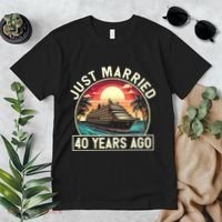 40th Wedding Anniversary Cruise Couples Matching Cruise Trip Premium T-Shirt thumb 2