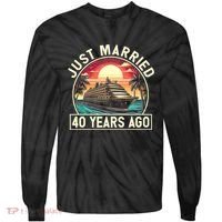 40th Wedding Anniversary Cruise Couples Matching Cruise Trip Tie-Dye Long Sleeve Shirt thumb 0