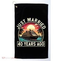 40th Wedding Anniversary Cruise Couples Matching Cruise Trip Golf Towel thumb 0