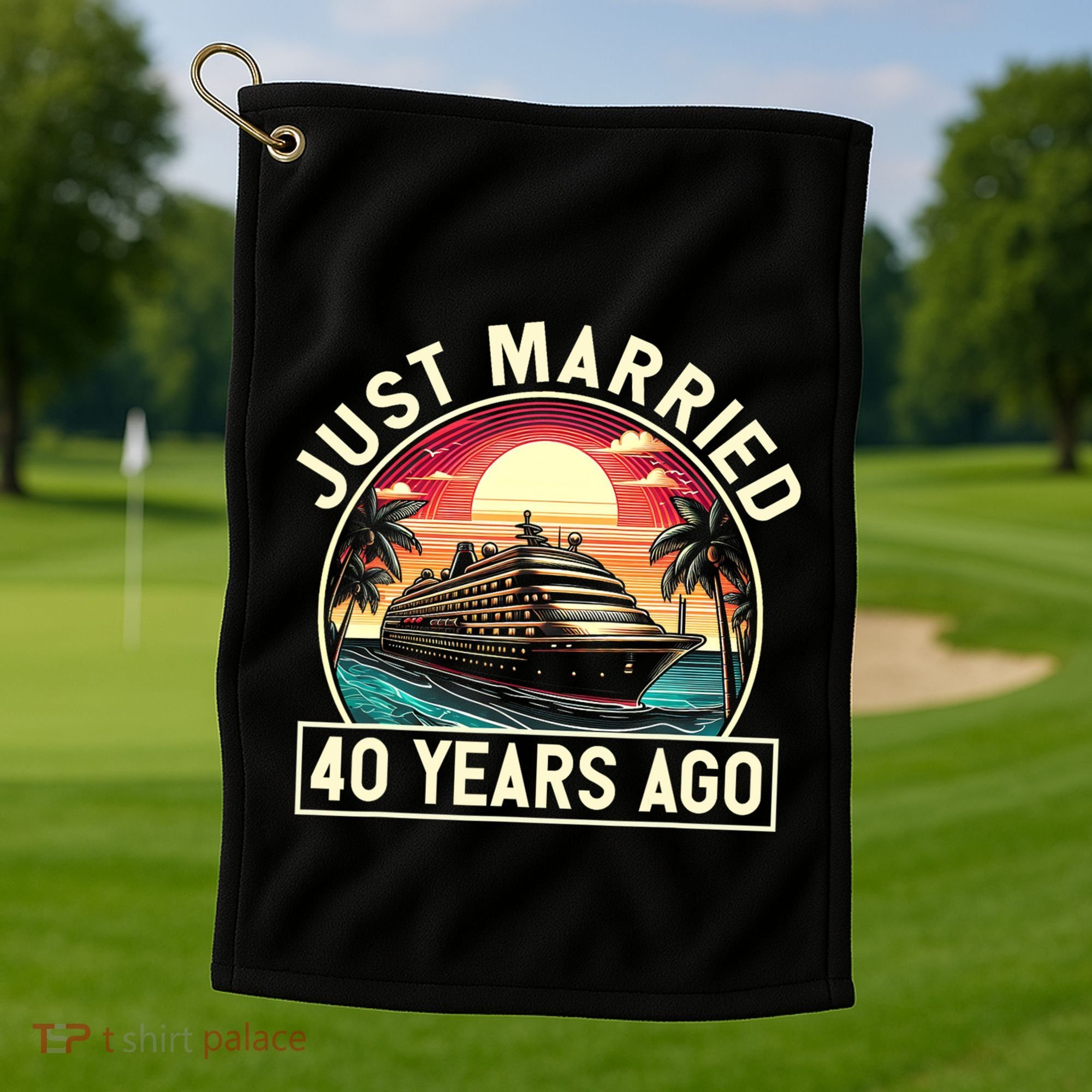 40th Wedding Anniversary Cruise Couples Matching Cruise Trip Golf Towel