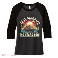 40th Wedding Anniversary Cruise Couples Matching Cruise Trip Women's Tri-Blend 3/4-Sleeve Raglan Shirt thumb 0