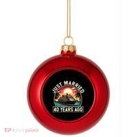 40th Wedding Anniversary Cruise Couples Matching Cruise Trip Plastic Christmas Ball Ornament thumb 0