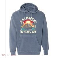 40th Wedding Anniversary Cruise Couples Matching Cruise Trip Comfort Colors Garment-Dyed Hooded Sweatshirt thumb 0