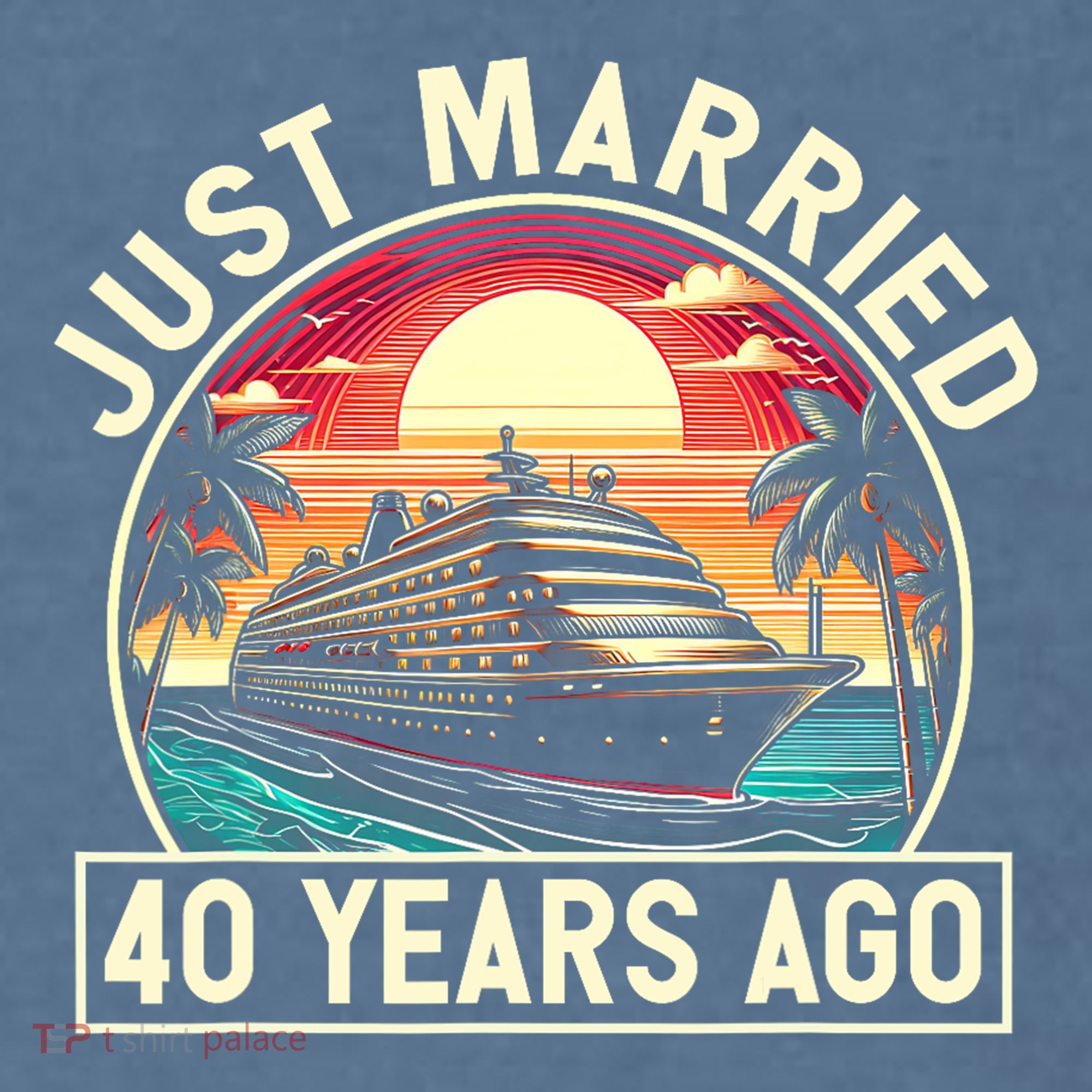 40th Wedding Anniversary Cruise Couples Matching Cruise Trip Comfort Colors Garment-Dyed Hooded Sweatshirt