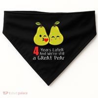 4th Wedding Anniversary Gifts Funny Couples USA-Made Doggie Bandana thumb 0