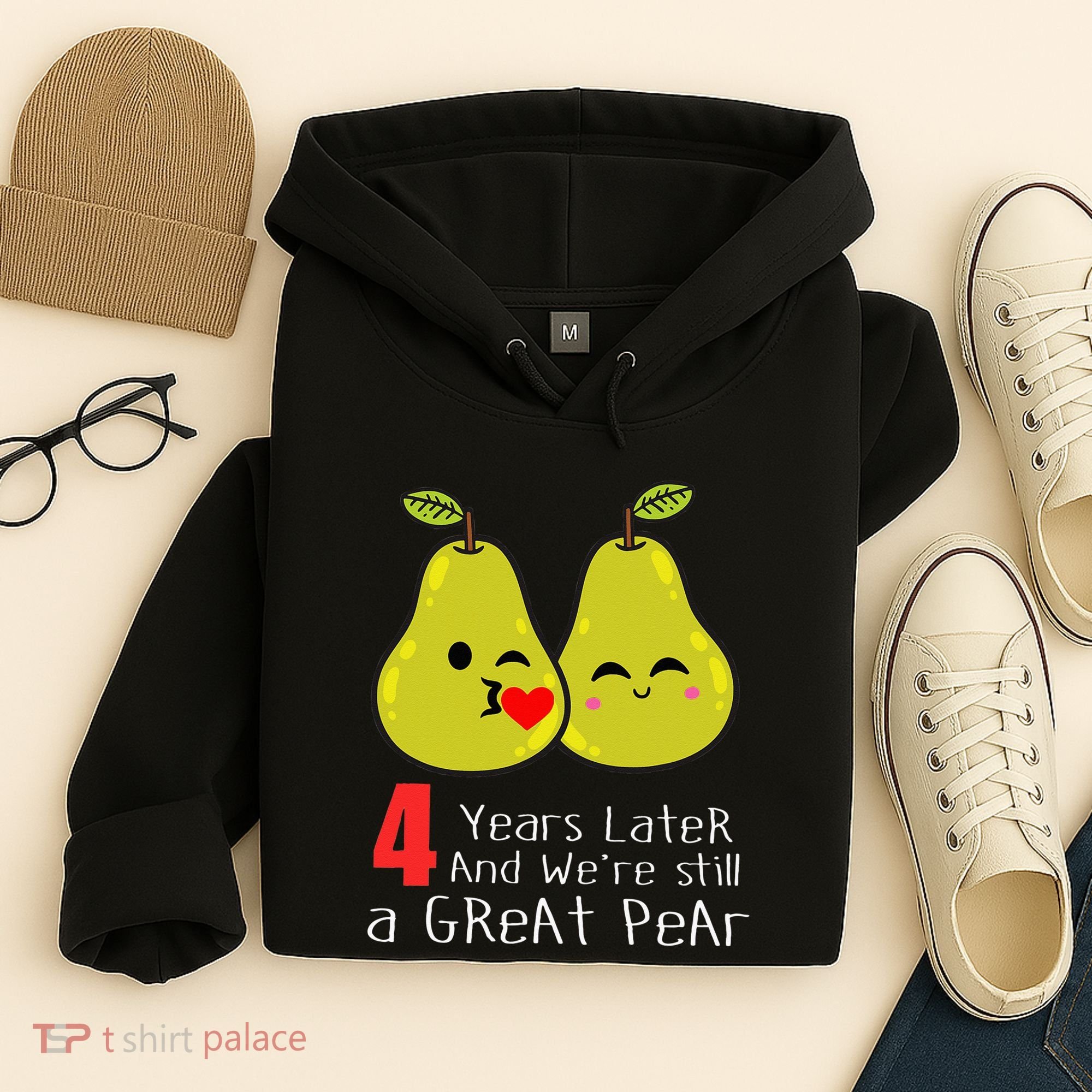4th Wedding Anniversary Gifts Funny Couples Hoodie