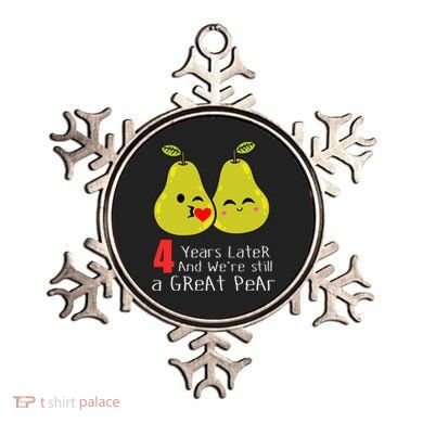 4th Wedding Anniversary Gifts Funny Couples Ornament