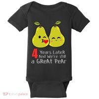 4th Wedding Anniversary Gifts Funny Couples Baby Bodysuit thumb 0
