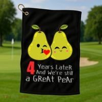 4th Wedding Anniversary Gifts Funny Couples Golf Towel thumb 1