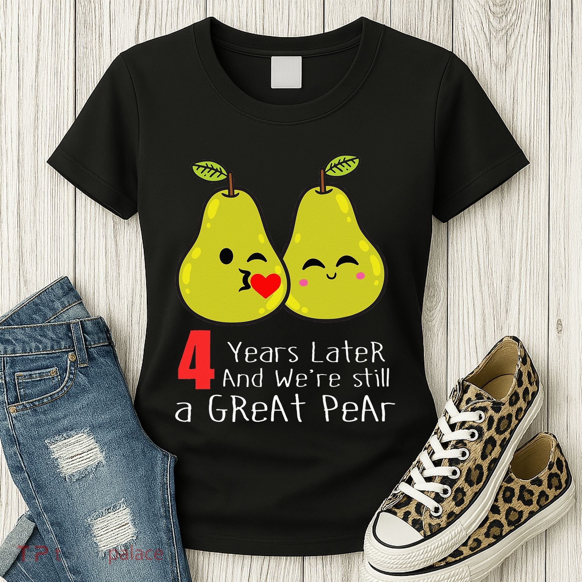 4th Wedding Anniversary Gifts Funny Couples Women's T-Shirt