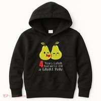 4th Wedding Anniversary Gifts Funny Couples Kids Hoodie thumb 0
