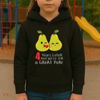 4th Wedding Anniversary Gifts Funny Couples Kids Hoodie thumb 3
