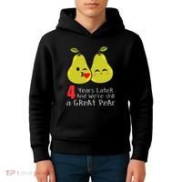 4th Wedding Anniversary Gifts Funny Couples Kids Hoodie thumb 4