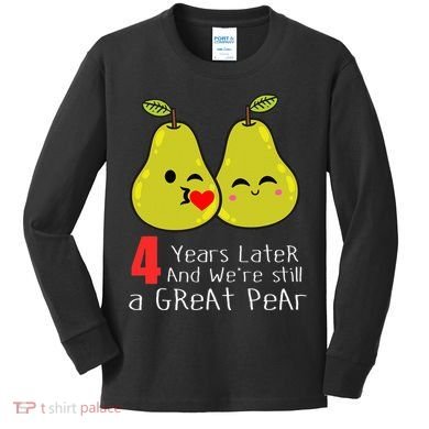 4th Wedding Anniversary Gifts Funny Couples Kids Long Sleeve Shirt
