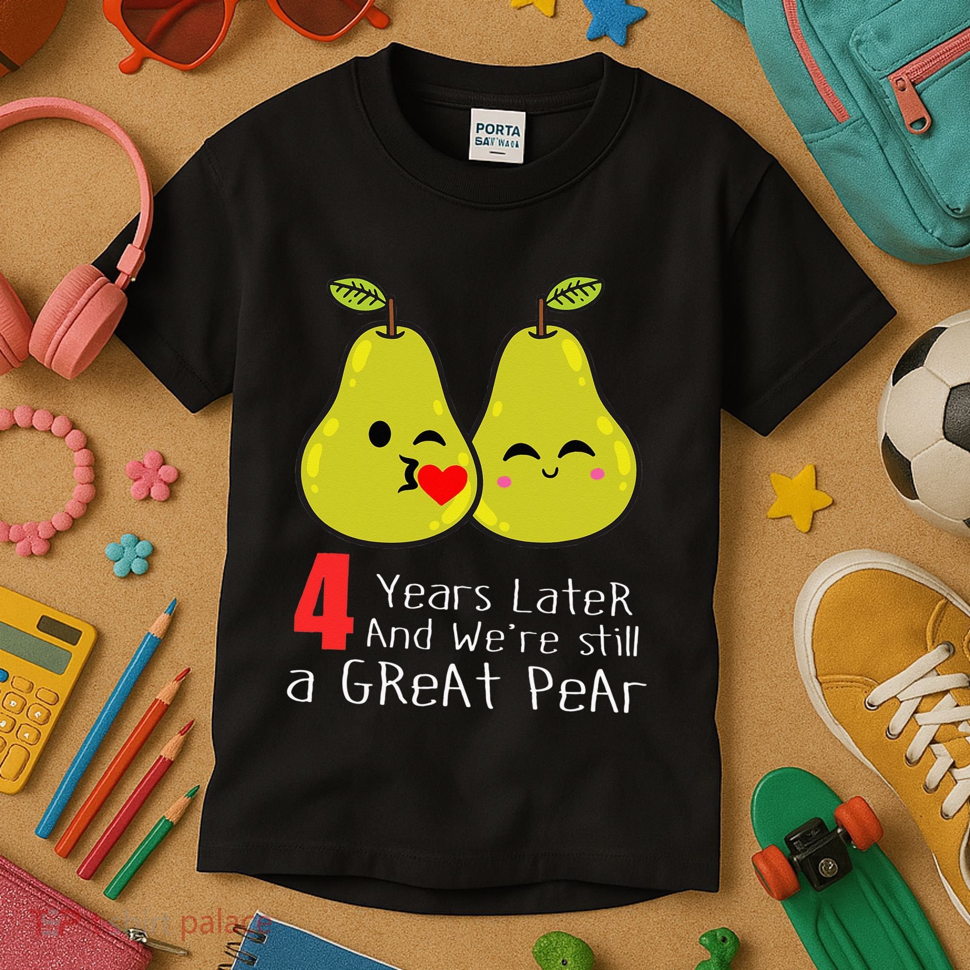 4th Wedding Anniversary Gifts Funny Couples Kids T-Shirt